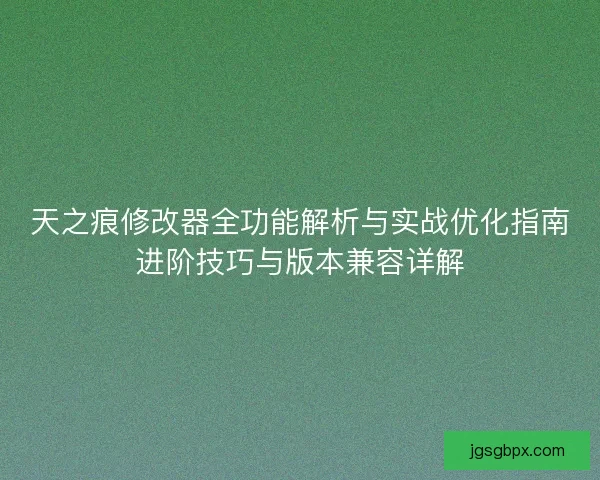 天之痕修改器全功能解析与实战优化指南进阶技巧与版本兼容详解