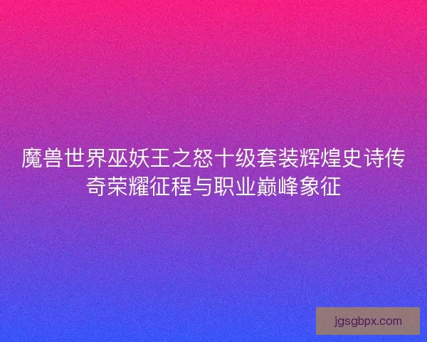 魔兽世界巫妖王之怒十级套装辉煌史诗传奇荣耀征程与职业巅峰象征