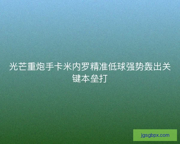 光芒重炮手卡米内罗精准低球强势轰出关键本垒打